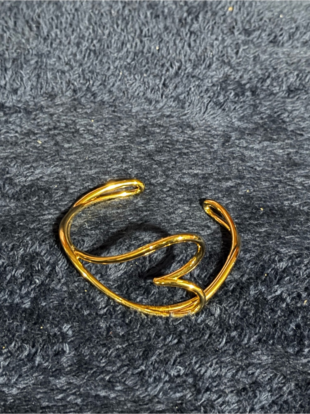 New Pandora Organically Shaped Heart Bangle 14k Gold Plating
